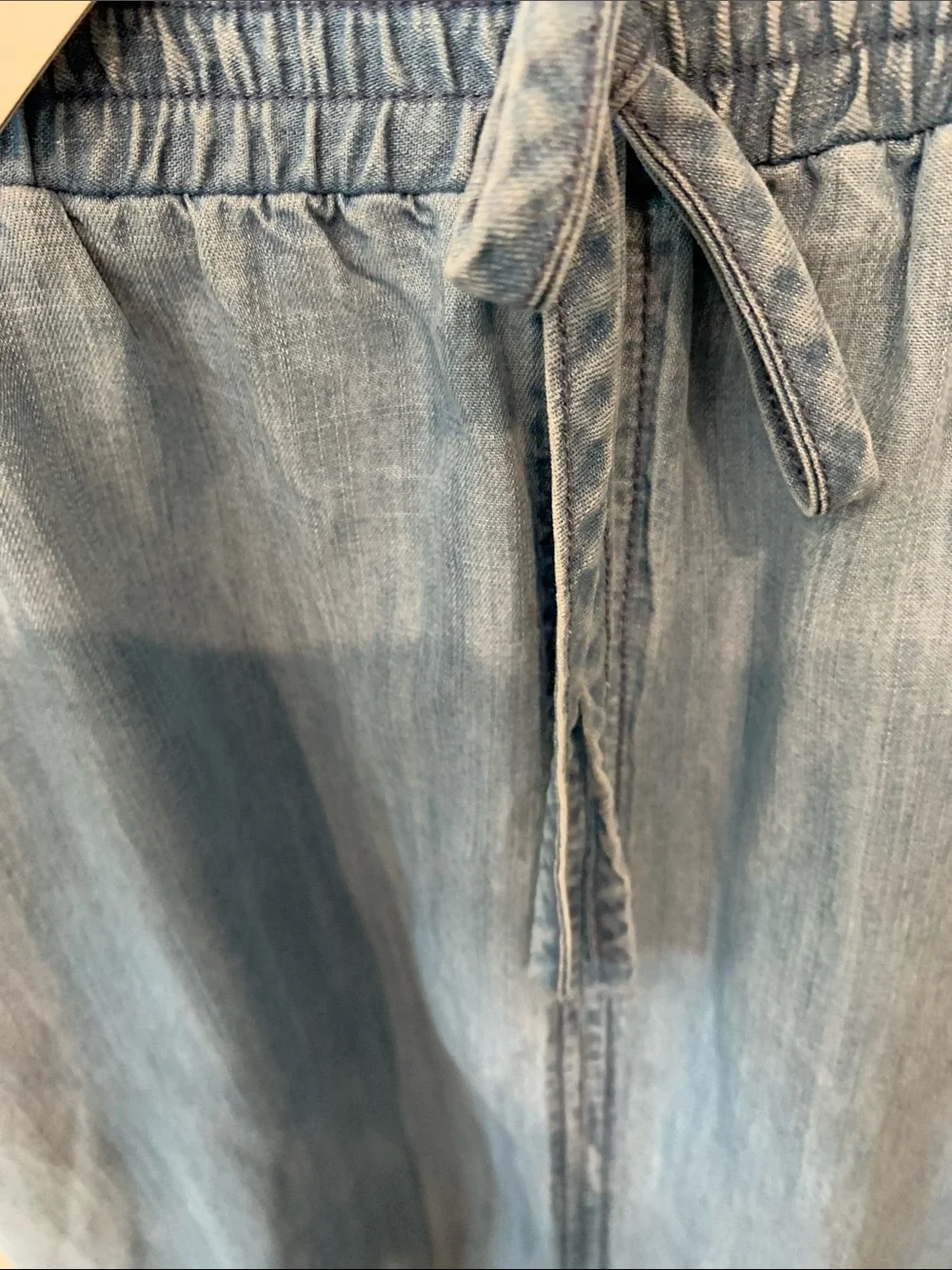 BB Dakota Light Denim Maxi Skirt with Contrast Hem
